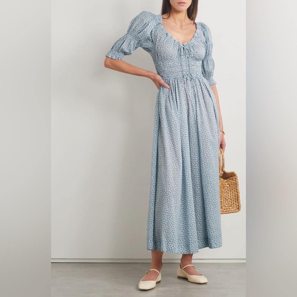 TRADED Doen Ischia Dress in Bluebell Hillside Bloom size XS